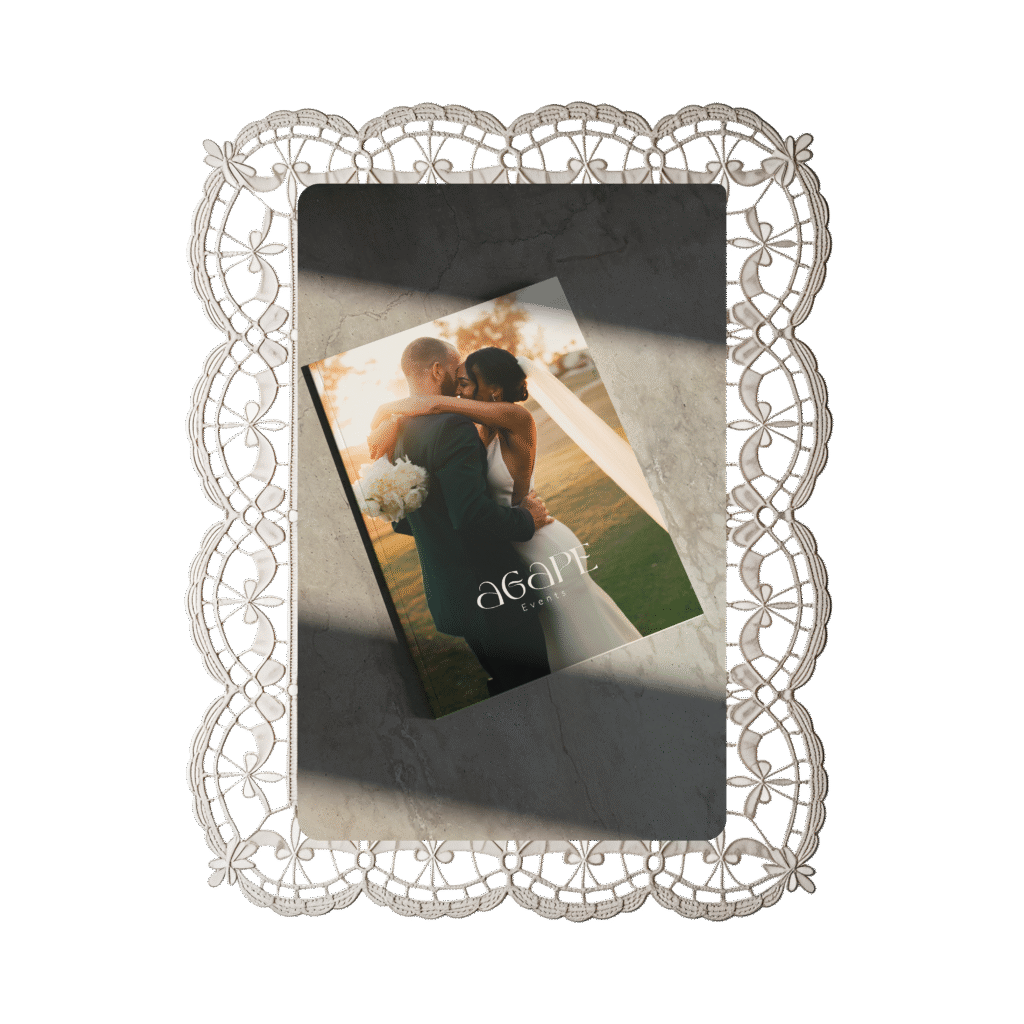 Vignette portfolio Agape Events, identité visuelle organisation de mariages, Studio créative by Adeline